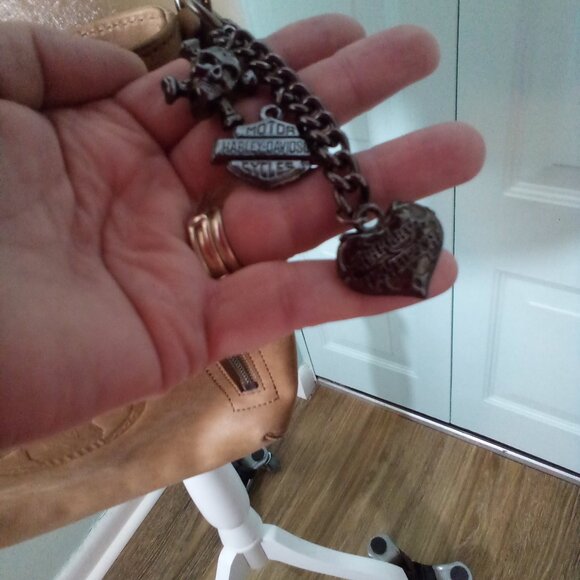 LEATHER CROSSBODY BAG PURSE CHARMS STUDS LEOPARD SATIN LINING POCKETS ZIPPERS - Picture 2 of 10